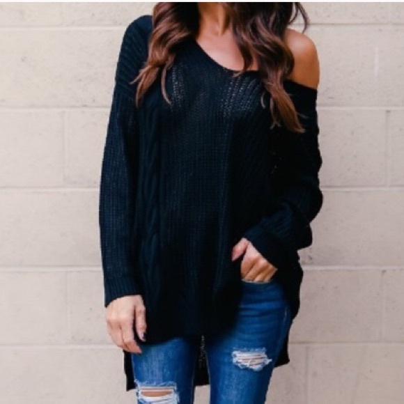 Last 1 New Cable Knit Cross Back Sweater M/L - Picture 8 of 8